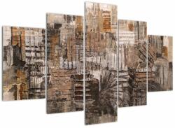 Mivali Tablou - Abstract, nuanțe maro, din cinci bucăți 150x105 cm (V023011V150105)
