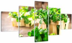 Mivali Tablou cu menta proaspătă, din cinci bucăți 125x70 cm (V020703V12570)