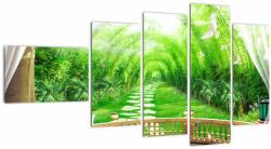 Mivali Tablou - Privire la grădina tropicală, din cinci bucăți 110x60 cm (V022806V11060)
