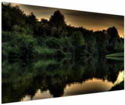 Mivali Tablou cu lac în pădure, dintr-o bucată 150x100 cm (V020974V150100)