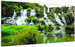Mivali Tablou pe sticlă - cascade, dintr-o bucată 100x50 cm pe sticlă (V020295V10050GD)