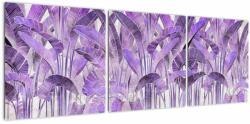 Mivali Tablou - Frunze violet în tencuială, din trei bucăți 120x40 cm (V022874V12040)