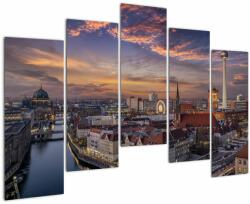 Mivali Tablou - Apus de soare în Berlin, din cinci bucăți 125x90 cm (V022965V12590)