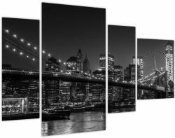 Mivali Tablou cu podul Brooklin în New York (cu ceas), din patru bucăți 110x75 cm cu ceas (V020940V11075C)