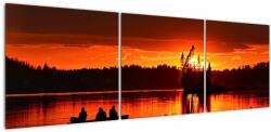 Mivali Tablou - Pescari pe lac, din trei bucăți 150x50 cm (V022596V15050)