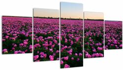Mivali Tablou - Pajiștea cu lalele violet, din cinci bucăți 150x80 cm (V023003V150805PCS)