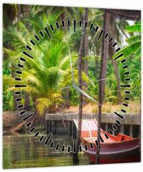 Mivali Tablou - Nava din lemn în canal , Thailand (cu ceas), dintr-o bucată 30x30 cm cu ceas (V021513V3030C)