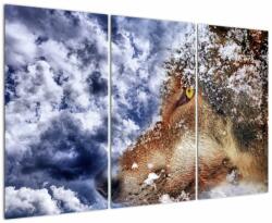 Mivali Tablou cu lup, din trei bucăți 120x80 cm (V020862V120803PCS)