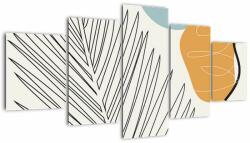 Mivali Tablou - Ilustrație de frunze, din cinci bucăți 150x80 cm (V022661V150805PCS)