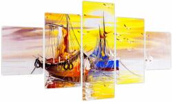 Mivali Tablou - Pictură barcă, din cinci bucăți 125x70 cm (V023844V12570)