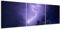 Mivali Tablou - cerul violet cu fulger, din trei bucăți 150x50 cm (V020062V15050)
