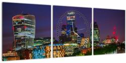 Mivali Tablou - Londra seara (cu ceas), din trei bucăți 90x30 cm cu ceas (V023356V9030C)