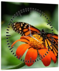 Mivali Tablou cu fluture pe floare (cu ceas), dintr-o bucată 30x30 cm cu ceas (V021244V3030C)