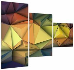 Mivali Tablou - Abstracție 3D poligonală (cu ceas) (V023642V9070C)