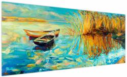 Mivali Tablou - Lacul cu bărci, dintr-o bucată 250x125 cm (V023297V250125)