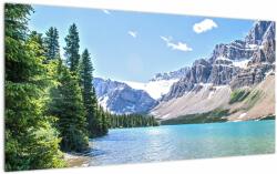 Mivali Tablou pe sticlă - Lac Alpin, dintr-o bucată 100x50 cm pe sticlă (V022705V10050GD)
