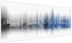 Mivali Tablou - Panorama orașului, albastru-gri, dintr-o bucată 250x125 cm (V023167V250125)