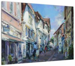 Mivali Tablou - Strada orașului vechi, pictură acrilică, dintr-o bucată 70x50 cm (V023371V7050)