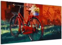 Mivali Tablou - Bicicleta roșie, pictură acrilică, dintr-o bucată 120x70 cm (V023222V12070)