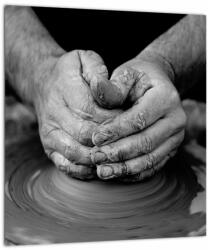Mivali Tablou pe sticlă alb negru - producția de ceramică, dintr-o bucată 30x30 cm pe sticlă (V020349V3030GD)