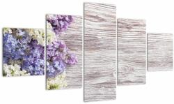 Mivali Tablou - Liliac pe lemn, din cinci bucăți 125x70 cm (V023335V12570)