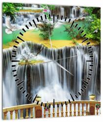Mivali Tablou - Privire la cascade magice (cu ceas), dintr-o bucată 30x30 cm cu ceas (V022798V3030C)