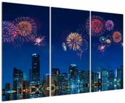Mivali Tablou - Artificii in Miami, din trei bucăți 120x80 cm (V023270V120803PCS)