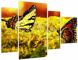 Mivali Tablou cu fluturi (cu ceas), din patru bucăți 110x75 cm cu ceas (V020481V11075C)