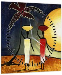 Mivali Tabloupicturii străveche (cu ceas), dintr-o bucată 30x30 cm cu ceas (V022034V3030C)