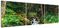 Mivali Tablou cu pârău în pădure, din trei bucăți 150x50 cm (V021218V15050)