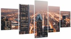 Mivali Tabloul cu metropolă luminată (cu ceas), din cinci bucăți 150x80 cm cu ceas (V020042V15080C)