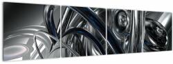 Mivali Tabloul cu abstracție gri cu albastru, din patru bucăți 160x40 cm (V020093V16040)