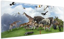Mivali Tablou - Animale pe insulă, dintr-o bucată 250x125 cm (V023576V250125)