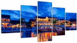 Mivali Tablou - Orașul de noapte Hoi An, Vietnam, din cinci bucăți 150x80 cm (V022583V150805PCS)