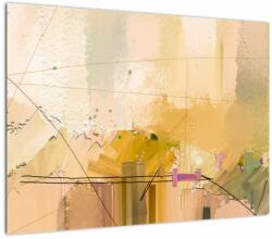 Mivali Tablou pe sticlă - Abstract, pictură în ulei, dintr-o bucată 70x50 cm pe sticlă (V022913V7050GD)