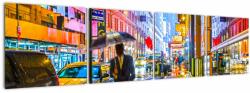 Mivali Tablou - Oraș în lumina neoanelor, din patru bucăți 160x40 cm (V022835V16040)