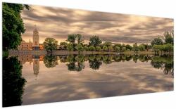 Mivali Tablou cu lac și copaci, dintr-o bucată 200x100 cm (V020347V200100)
