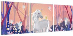 Mivali Tablou - Unicorn în pădurea fermecată, din trei bucăți 90x30 cm (V023531V9030)