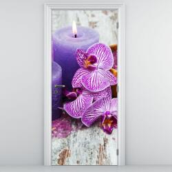 Mivali Fototapet pentru ușă - Orhidea și lumânări (D020894D95205)