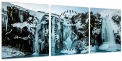 Mivali Tablou cu cascade înghețate (cu ceas), din trei bucăți 90x30 cm cu ceas (V020230V9030C)