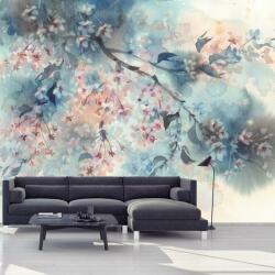 Mivali Fototapet - Flori de cireș cu efect de acuarelă, vlies, 343x238 cm (T100405TQ7)