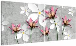 Mivali Tablou cu abstracție florală, din patru bucăți 160x80 cm (V022186V16080)