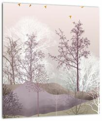 Mivali Tablou pe sticlă cu pădure, dintr-o bucată 30x30 cm pe sticlă (V022298V3030GD)