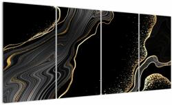 Mivali Tablou - Marmură negru - auriu, din patru bucăți 160x80 cm (V022942V16080)