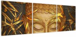 Mivali Tablou - Buddha de aur, din trei bucăți 120x40 cm (V022992V12040)