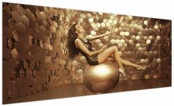 Mivali Tablou - Femeia în încăperea de aur, dintr-o bucată 250x125 cm (V023459V250125)