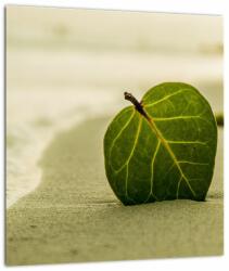 Mivali Tablou cu frunză în nisip, dintr-o bucată 30x30 cm (V020485V3030)