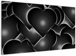 Mivali Tablou cu inimile alb - negre, dintr-o bucată 120x70 cm (V021364V12070)