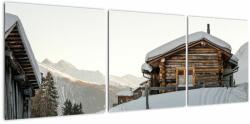 Mivali Tablou - cabana montană în zăpadă, din trei bucăți 120x40 cm (V020589V12040)
