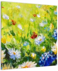Mivali Tablou - Pictură în ulei, pajiște înflorită, dintr-o bucată 50x50 cm (V023039V5050)
